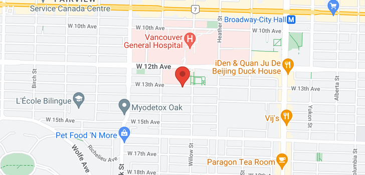 map of 828 W 13TH AVENUE